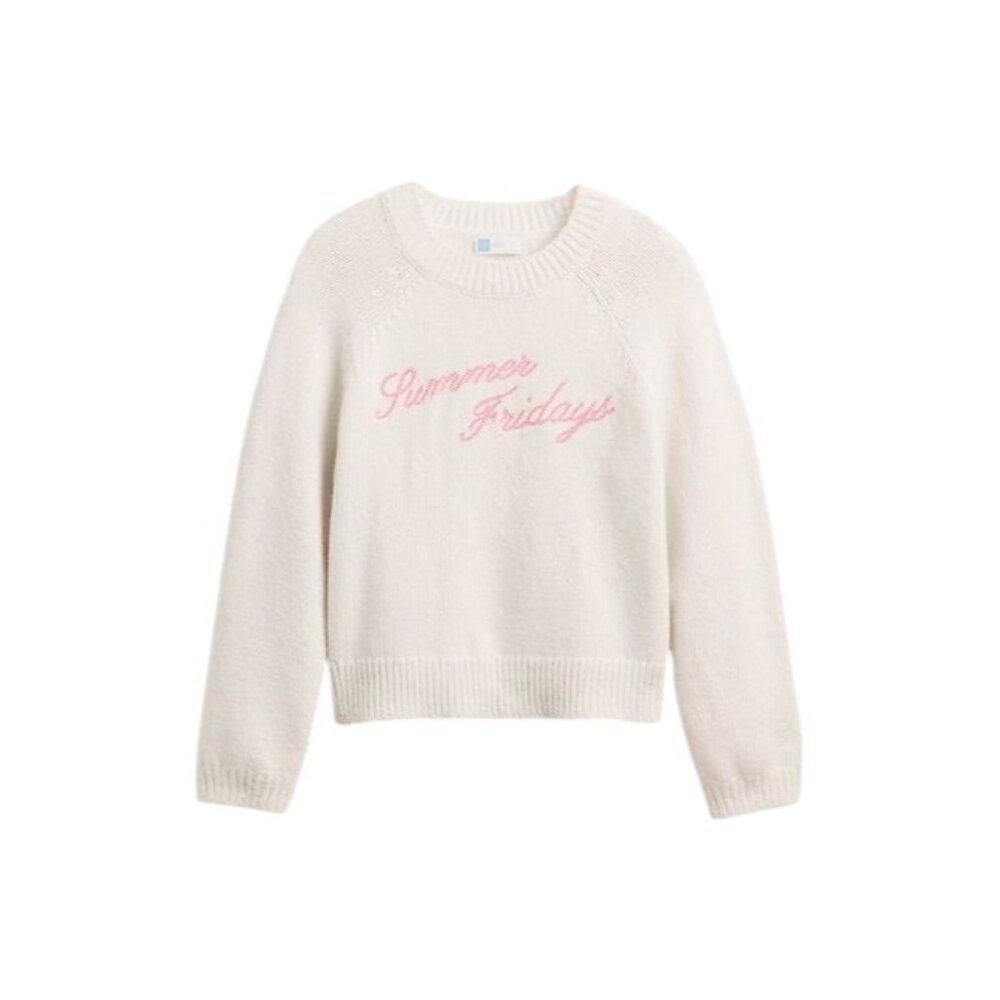Gap × Summer Fridays Oversized Logo Sweater in Ivory Beige Frost